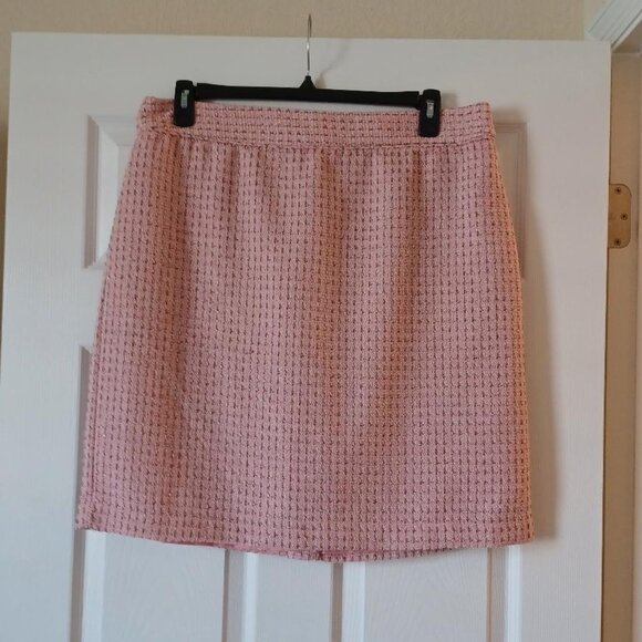 NEW! Liz Claiborne "Charleston Pink" Tweed Pencil Skirt Size 16 - Picture 4 of 9